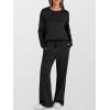 imageANRABESS Womens 2 Piece Lounge Sets Casual Travel Outfits Wide Leg Tracksuit Sweatsuits Matching Set 2025 Fall ClothesBlack