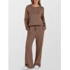 imageANRABESS Womens 2 Piece Lounge Sets Casual Travel Outfits Wide Leg Tracksuit Sweatsuits Matching Set 2025 Fall ClothesBrown