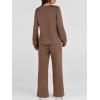 imageANRABESS Womens 2 Piece Lounge Sets Casual Travel Outfits Wide Leg Tracksuit Sweatsuits Matching Set 2025 Fall ClothesBrown