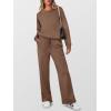 imageANRABESS Womens 2 Piece Lounge Sets Casual Travel Outfits Wide Leg Tracksuit Sweatsuits Matching Set 2025 Fall ClothesBrown