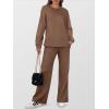 imageANRABESS Womens 2 Piece Lounge Sets Casual Travel Outfits Wide Leg Tracksuit Sweatsuits Matching Set 2025 Fall ClothesBrown