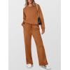 imageANRABESS Womens 2 Piece Lounge Sets Casual Travel Outfits Wide Leg Tracksuit Sweatsuits Matching Set 2025 Fall ClothesCaramel