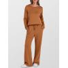 imageANRABESS Womens 2 Piece Lounge Sets Casual Travel Outfits Wide Leg Tracksuit Sweatsuits Matching Set 2025 Fall ClothesCaramel