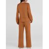imageANRABESS Womens 2 Piece Lounge Sets Casual Travel Outfits Wide Leg Tracksuit Sweatsuits Matching Set 2025 Fall ClothesCaramel