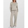 imageANRABESS Womens 2 Piece Lounge Sets Casual Travel Outfits Wide Leg Tracksuit Sweatsuits Matching Set 2025 Fall ClothesLight Grey