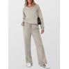 imageANRABESS Womens 2 Piece Lounge Sets Casual Travel Outfits Wide Leg Tracksuit Sweatsuits Matching Set 2025 Fall ClothesLight Grey