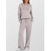 imageANRABESS Womens 2 Piece Lounge Sets Casual Travel Outfits Wide Leg Tracksuit Sweatsuits Matching Set 2025 Fall ClothesLight Khaki