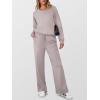 imageANRABESS Womens 2 Piece Lounge Sets Casual Travel Outfits Wide Leg Tracksuit Sweatsuits Matching Set 2025 Fall ClothesLight Khaki