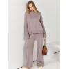imageANRABESS Womens 2 Piece Outfit Sweater Lounge Sets Long Sleeve Knit Pullover Wide Leg Pant Tracksuit Loungewear 2025 FashionRed Khaki