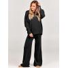 imageANRABESS Womens 2 Piece Outfits Fall Lounge Set 2025 Oversized Chunky Knit Sweater Top Wide Leg Pants Loungewear ClothesBlack