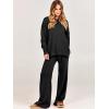 imageANRABESS Womens 2 Piece Outfits Fall Lounge Set 2025 Oversized Chunky Knit Sweater Top Wide Leg Pants Loungewear ClothesBlack