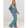 imageANRABESS Womens 2 Piece Outfits Fall Lounge Set 2025 Oversized Chunky Knit Sweater Top Wide Leg Pants Loungewear ClothesBlue