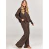 imageANRABESS Womens 2 Piece Outfits Fall Lounge Set 2025 Oversized Chunky Knit Sweater Top Wide Leg Pants Loungewear ClothesCoffee