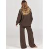 imageANRABESS Womens 2 Piece Outfits Fall Lounge Set 2025 Oversized Chunky Knit Sweater Top Wide Leg Pants Loungewear ClothesCoffee