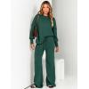 imageANRABESS Womens 2 Piece Outfits Fall Lounge Set 2025 Oversized Chunky Knit Sweater Top Wide Leg Pants Loungewear ClothesDark Green