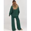 imageANRABESS Womens 2 Piece Outfits Fall Lounge Set 2025 Oversized Chunky Knit Sweater Top Wide Leg Pants Loungewear ClothesDark Green