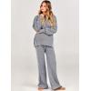 imageANRABESS Womens 2 Piece Outfits Fall Lounge Set 2025 Oversized Chunky Knit Sweater Top Wide Leg Pants Loungewear ClothesDark Grey