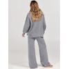 imageANRABESS Womens 2 Piece Outfits Fall Lounge Set 2025 Oversized Chunky Knit Sweater Top Wide Leg Pants Loungewear ClothesDark Grey