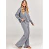 imageANRABESS Womens 2 Piece Outfits Fall Lounge Set 2025 Oversized Chunky Knit Sweater Top Wide Leg Pants Loungewear ClothesDark Grey