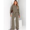 imageANRABESS Womens 2 Piece Outfits Fall Lounge Set 2025 Oversized Chunky Knit Sweater Top Wide Leg Pants Loungewear ClothesDeep Apricot