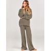 imageANRABESS Womens 2 Piece Outfits Fall Lounge Set 2025 Oversized Chunky Knit Sweater Top Wide Leg Pants Loungewear ClothesDeep Apricot