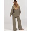 imageANRABESS Womens 2 Piece Outfits Fall Lounge Set 2025 Oversized Chunky Knit Sweater Top Wide Leg Pants Loungewear ClothesDeep Apricot