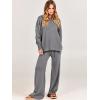imageANRABESS Womens 2 Piece Outfits Fall Lounge Set 2025 Oversized Chunky Knit Sweater Top Wide Leg Pants Loungewear ClothesGray