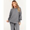 imageANRABESS Womens 2 Piece Outfits Fall Lounge Set 2025 Oversized Chunky Knit Sweater Top Wide Leg Pants Loungewear ClothesGray