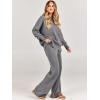 imageANRABESS Womens 2 Piece Outfits Fall Lounge Set 2025 Oversized Chunky Knit Sweater Top Wide Leg Pants Loungewear ClothesGray
