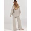 imageANRABESS Womens 2 Piece Outfits Fall Lounge Set 2025 Oversized Chunky Knit Sweater Top Wide Leg Pants Loungewear ClothesLight Grey