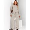imageANRABESS Womens 2 Piece Outfits Fall Lounge Set 2025 Oversized Chunky Knit Sweater Top Wide Leg Pants Loungewear ClothesLight Grey