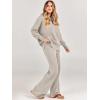 imageANRABESS Womens 2 Piece Outfits Fall Lounge Set 2025 Oversized Chunky Knit Sweater Top Wide Leg Pants Loungewear ClothesLight Grey