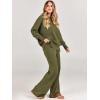 imageANRABESS Womens 2 Piece Outfits Fall Lounge Set 2025 Oversized Chunky Knit Sweater Top Wide Leg Pants Loungewear ClothesOlive