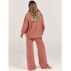 imageANRABESS Womens 2 Piece Outfits Fall Lounge Set 2025 Oversized Chunky Knit Sweater Top Wide Leg Pants Loungewear ClothesRust