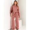 imageANRABESS Womens 2 Piece Outfits Fall Lounge Set 2025 Oversized Chunky Knit Sweater Top Wide Leg Pants Loungewear ClothesRust