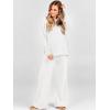 imageANRABESS Womens 2 Piece Outfits Fall Lounge Set 2025 Oversized Chunky Knit Sweater Top Wide Leg Pants Loungewear ClothesWhite