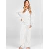 imageANRABESS Womens 2 Piece Outfits Fall Lounge Set 2025 Oversized Chunky Knit Sweater Top Wide Leg Pants Loungewear ClothesWhite