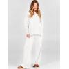 imageANRABESS Womens 2 Piece Outfits Fall Lounge Set 2025 Oversized Chunky Knit Sweater Top Wide Leg Pants Loungewear ClothesWhite