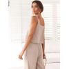 imageANRABESS Womens 2 Piece Outfits Linen Pants Jumpsuit Matching Lounge Set Casual Summer Beach Vacation Trendy ClothesApricot