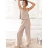 imageANRABESS Womens 2 Piece Outfits Linen Pants Jumpsuit Matching Lounge Set Casual Summer Beach Vacation Trendy ClothesApricot