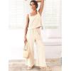imageANRABESS Womens 2 Piece Outfits Linen Pants Jumpsuit Matching Lounge Set Casual Summer Beach Vacation Trendy ClothesBeige