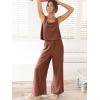 imageANRABESS Womens 2 Piece Outfits Linen Pants Jumpsuit Matching Lounge Set Casual Summer Beach Vacation Trendy ClothesBrown