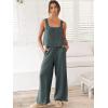 imageANRABESS Womens 2 Piece Outfits Linen Pants Jumpsuit Matching Lounge Set Casual Summer Beach Vacation Trendy ClothesGrey