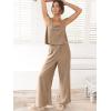 imageANRABESS Womens 2 Piece Outfits Linen Pants Jumpsuit Matching Lounge Set Casual Summer Beach Vacation Trendy ClothesKhaki