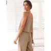 imageANRABESS Womens 2 Piece Outfits Linen Pants Jumpsuit Matching Lounge Set Casual Summer Beach Vacation Trendy ClothesKhaki