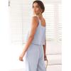 imageANRABESS Womens 2 Piece Outfits Linen Pants Jumpsuit Matching Lounge Set Casual Summer Beach Vacation Trendy ClothesLight Blue