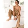 imageANRABESS Womens 2 Piece Outfits Linen Pants Jumpsuit Matching Lounge Set Casual Summer Beach Vacation Trendy ClothesLight Brown