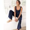 imageANRABESS Womens 2 Piece Outfits Linen Pants Jumpsuit Matching Lounge Set Casual Summer Beach Vacation Trendy ClothesNavy Blue