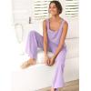 imageANRABESS Womens 2 Piece Outfits Linen Pants Jumpsuit Matching Lounge Set Casual Summer Beach Vacation Trendy ClothesPurple
