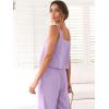 imageANRABESS Womens 2 Piece Outfits Linen Pants Jumpsuit Matching Lounge Set Casual Summer Beach Vacation Trendy ClothesPurple